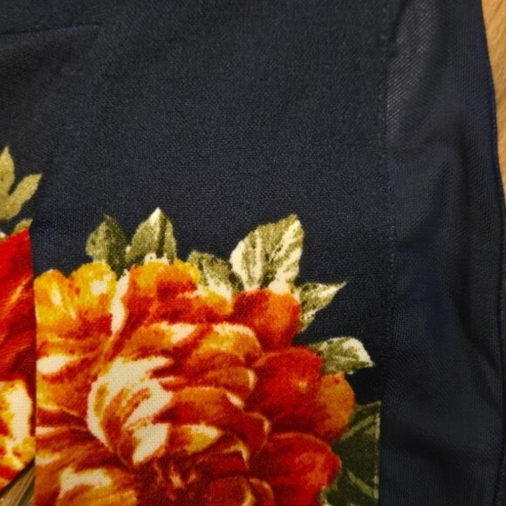 Available by Angela Fashion NWT LS BodyCon Dress Floral Navy Blue‎ Med - Picture 7 of 12